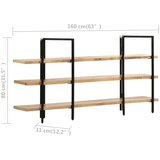 Police Knjižna omara 3-nadstropna 160x31x80 cm trden mangov | Shoptok.si