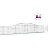  Obokana gabionska košara 4 kosi 400x50x60/80cm pocinkano železo | Shoptok.si