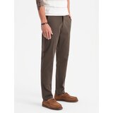Ombre Men's REGULAR FIT chino pants with fine texture - brown | shoptok.hr
