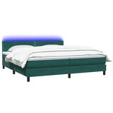 Box Spring krevet s madracem i LED tamno zeleni 180x220 cm baršun | shoptok.hr
