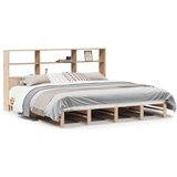  Krevet s regalom za knjige bez madraca 200x200 cm masivno drvo | shoptok.hr