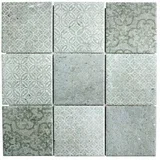 Mozaik ploščice Quadrat Shabby CELLO (29,8 x 29,8 cm, siva, mat)
