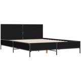  Okvir za krevet crni 150x200 cm konstruirano drvo i metal | Eponuda.com