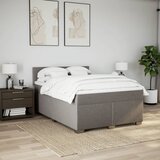  Krevet s oprugama i madracem smeđesivi 140 x 190 cm od tkanine | shoptok.hr