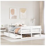 vidaXL Posteljni okvir brez vzmetnice bel 135x190 cm trdna borovina Cene