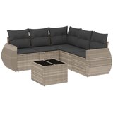  6-dijelni set vrtnih sofa od poliratana s jastucima svjetlosivi | shoptok.hr