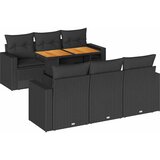  7-dijelni set vrtnih sofa od poliratana s jastucima crni | shoptok.hr