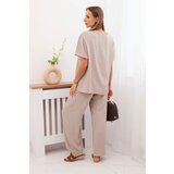 Kesi Włoski Women's set with a loose blouse and wide pants fango | Shoptok.si