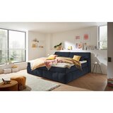 MID.YOU POSTELJA BOXSPRING 200 cm x 240 cm , tekstil, leseni material črna Cene