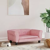  Pasja postelja roza 70x45x30 cm žamet