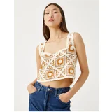 Koton Crop Bustier Crochet Square Neck