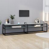 The Living Store TV omarica beli marmor 200x40x40,5 cm kaljeno steklo - TV Omarica, (21376559) Cene