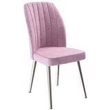 Hanah home set trpezarijskih stolica Platinum 6 kom, roze tkanina Jerry, hromirane metalne noge | Eponuda.com