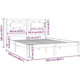  Okvir za krevet od masivne borovine crni 200 x 200 cm | shoptok.hr