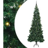 vidaXL Kotično umetno božično drevo Zelena 240 cm PVC in kovina | Shoptok.si