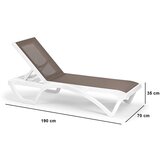 Hanah home Baštenska ležaljka Royale, 70x35x190 cm, Braon-bela | ePonuda.com