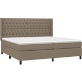 box spring s madracem LED smeđesivi 200x200 cm tkanina | shoptok.hr