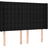  LED uzglavlje crno 147 x 16 x 118/128 cm od tkanine | shoptok.hr