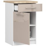 AKORD Oliwia Kuhinjska Spodnja Omarica, 1 Predal In Delovni Pult, Bela/Kapučino V Visokem Sijaju, (5000333156) | Shoptok.si