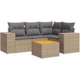vidaXL 5-dijelni vrtni set sofa s jastucima bež od poliratana | shoptok.hr