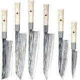 IZMAEL Set damašćanskih kuhinjskih noževa MA-39192 - 6 kom / Bijela Cijene
