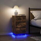 Furnova Nočna omarica z LED svetili Smoked Oak 38x34x65 cm, (21927211) Cene