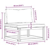  Modularna srednja sofa i tamnosivi jastuci masivno drvo bagrema | shoptok.hr