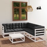  Sedežna garnitura 6-delna z blazinami trdna borovina | Shoptok.si