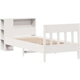  Knjižna postelja brez vzmetnice bela 75x190 cm trdna borovina | Shoptok.si