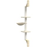  Zidna penjalica za mačke sa stupom za grebanje krem 142,5 cm | shoptok.hr