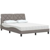  Krevet s madracem smeđesivi 140 x 190 cm od tkanine | shoptok.hr