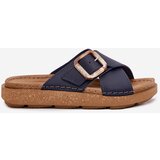 Inblu Women's Leather Slippers With Buckle Dark Blue | shoptok.hr