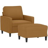  Fotelja s tabureom smeđa 60 cm baršunasta | shoptok.hr