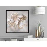  Poster - Golden Monstera Leaves 30x30 | shoptok.hr