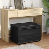  Stolica Crna 61 x 41 x 40 cm Umjetna Koža i Fino Radeći Drvo | shoptok.hr