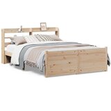  Posteljni okvir z vzglavjem 135x190 cm trdna borovina, (21311063) | Shoptok.si