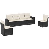 vidaXL 6-dijelni set vrtnih sofa s jastucima crni od poliratana | shoptok.hr