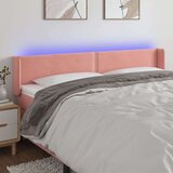 vidaXL LED uzglavlje ružičasto 163x16x78/88 cm baršunasto | shoptok.hr