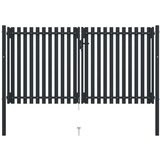  Dvojna vrata za ograjo iz jekla 306x150 cm antracitna, (20707873) | Shoptok.si