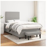  Box spring postelja z vzmetnico svetlo siva 120x200 cm blago | Shoptok.si