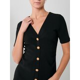 Sinsay Mini haljina s naborom u struku i dekorativnim gumbima | shoptok.hr