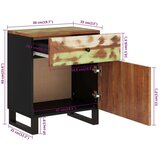  Noćni ormarić 50x33x60cm masivno obnovljeno i konstruirano drvo | shoptok.hr