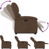  Električni naslonjač na podizanje od tkanine smeđi | shoptok.hr