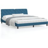 vidaXL Postelja z vzmetnico modra 180x200 cm žamet | Shoptok.si