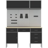  Set radnih ormarića s ladicama s pohranom 8 kom. Crna | shoptok.hr
