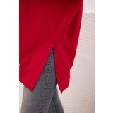 Kesi Women's cotton sweatshirt with a wide hem red | shoptok.hr