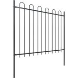  Vrtna ograda s obručem na vrhu Čelik 892,5 x 150 cm Crna | shoptok.hr