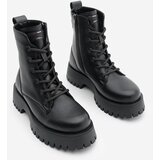 Marjin Women's Zippered Lace-Up Serrated Sole Boots Boots Suzet Black. | ePonuda.com