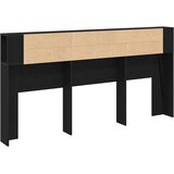  Glava kreveta s ormarićem Crni hrast 200 x 18,5 x 102,5 cm | Eponuda.com
