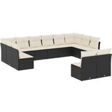  The Living Store Vrtna sedežna garnitura 12-delna z blazinami črn poli ratan - Vrtna Sedežna Garniture, (21452606) | Shoptok.si